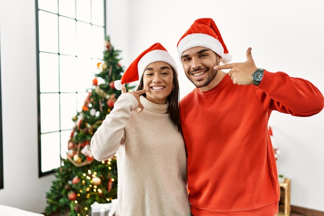 Happy couple at Christmas