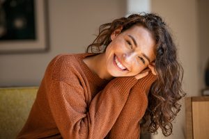 Healthy happy woman smiling